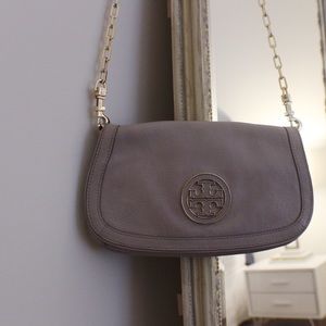 Tory Burch Amanda Logo Clutch Leather Crossbody